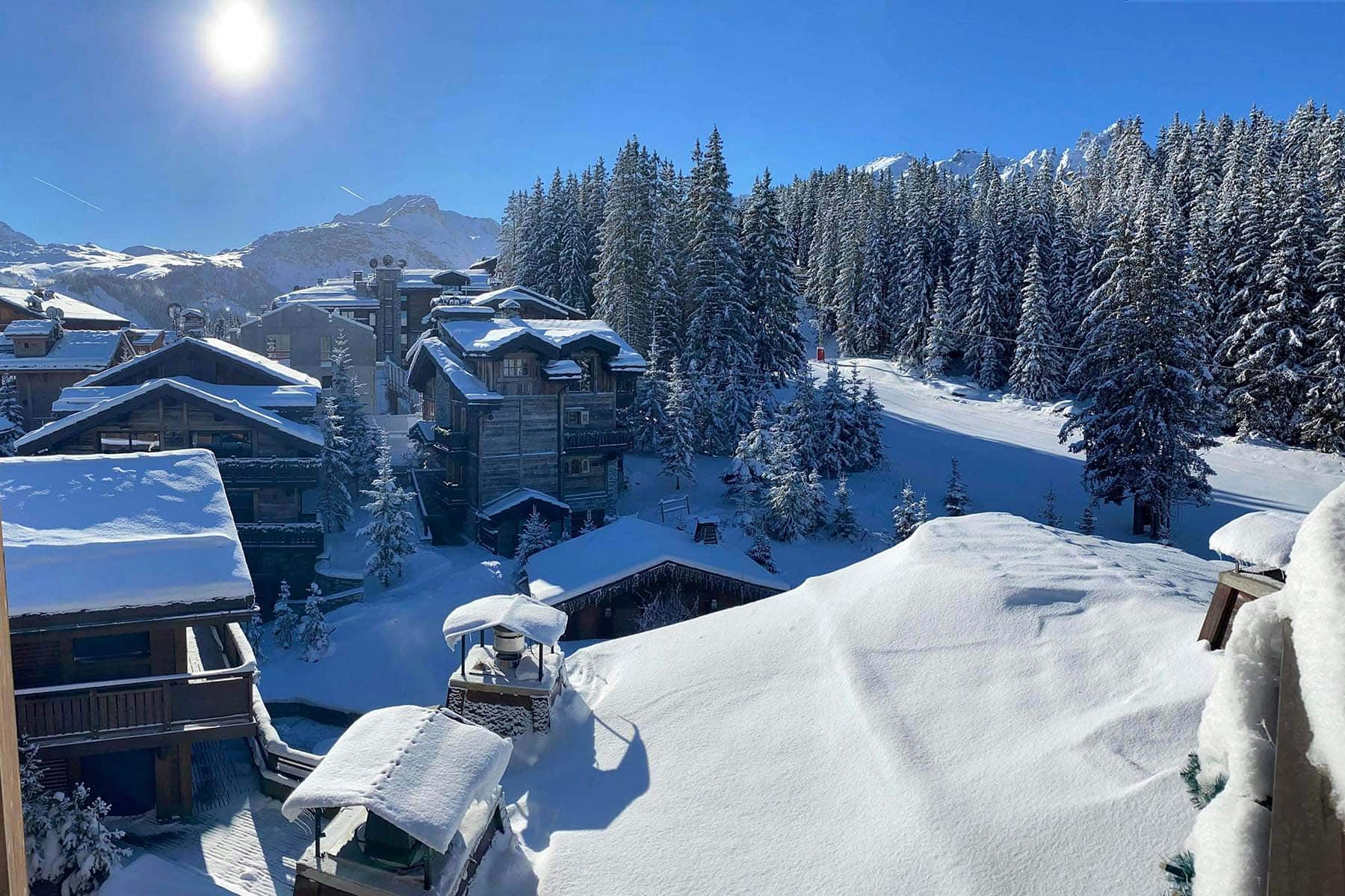 solrikt över alphyddor i courchevel