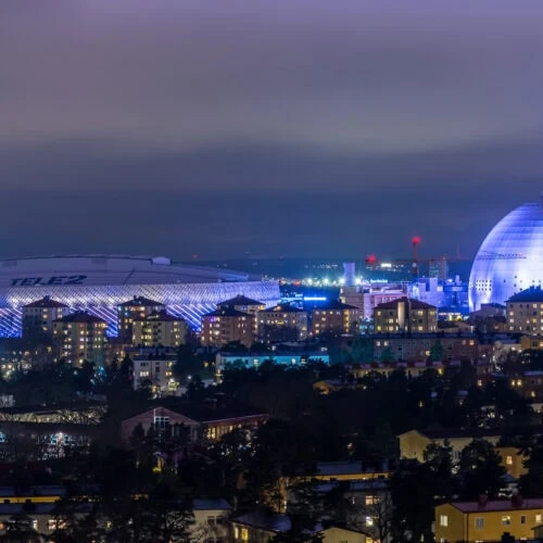 Taken på tele2 och Globen i Stockholm, Sverige